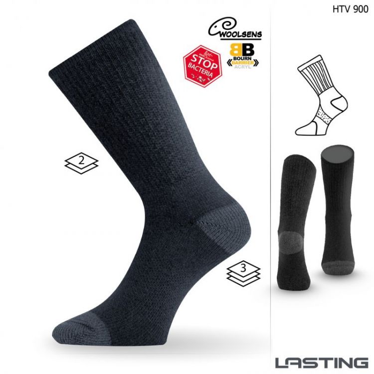 Obrázek k výrobku 2513 - Lasting merino ponožky HTV černé