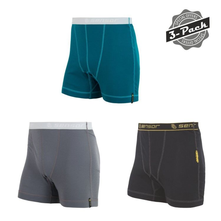 Obrázek k výrobku 6515 - SENSOR DOUBLE FACE 3-PACK pánské trenky černá/safír/šedá