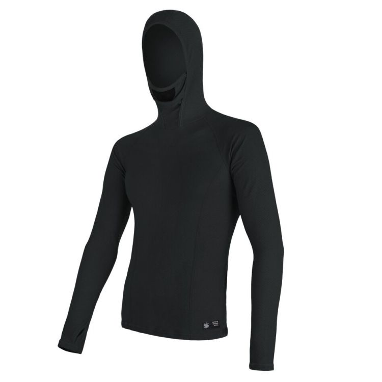 Obrázek k výrobku 7029 - SENSOR MERINO DF pánské triko dl.rukáv s kapucí černá