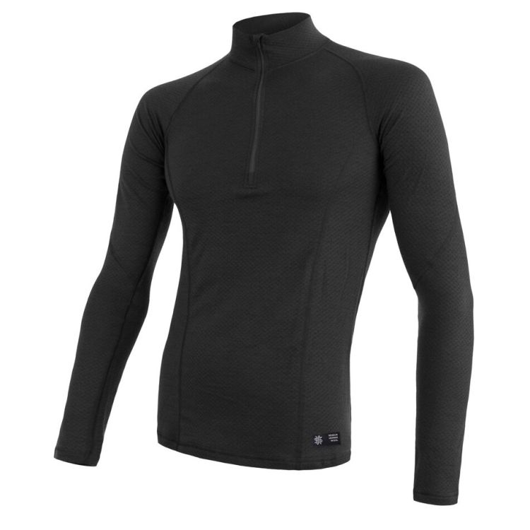 Obrázek k výrobku 6791 - SENSOR MERINO DF pánské triko dl.rukáv zip černá