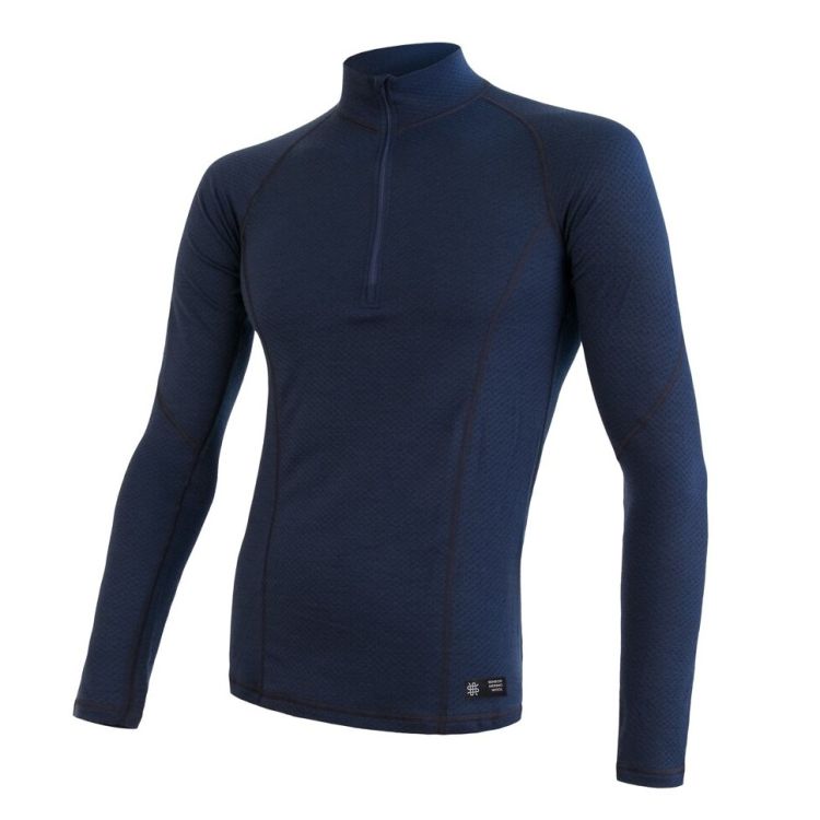 Obrázek k výrobku 6707 - SENSOR MERINO DF pánské triko dl.rukáv zip deep blue