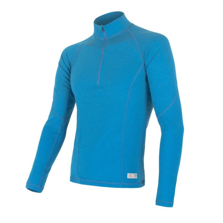 Obrázek k výrobku 5079 - Sensor Merino DF pánské triko dl.rukáv zip modrá
