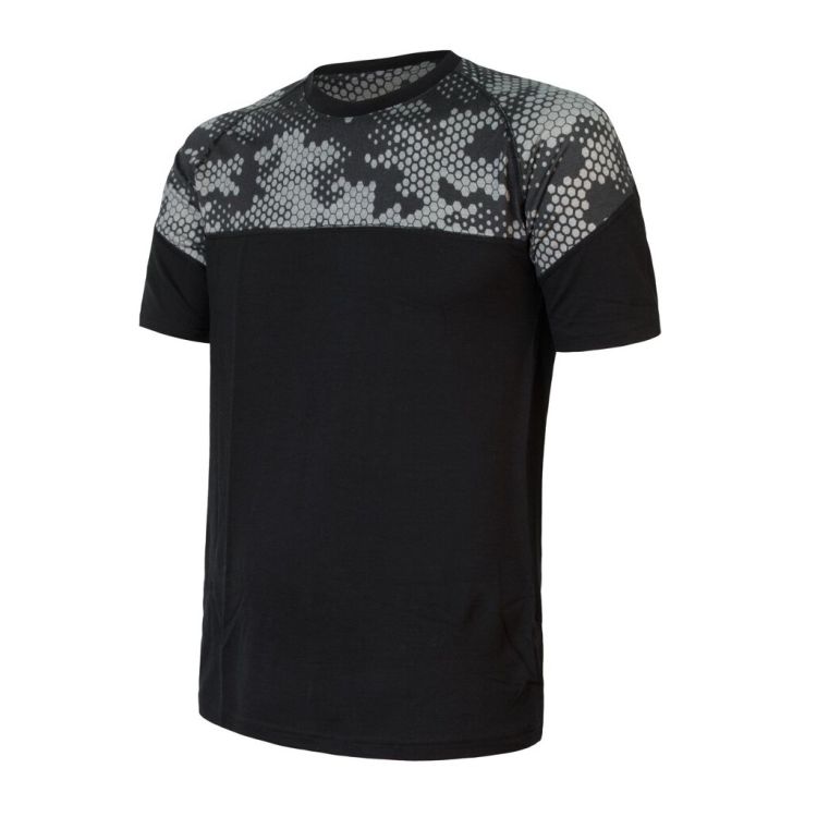Obrázek k výrobku 5336 - SENSOR MERINO IMPRESS pánské triko kr. rukáv černá/honeycomb