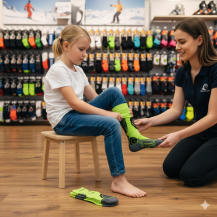 Obrázek k výrobku 7457 - Lasting dětské merino lyžařské ponožky SJB neon zelené