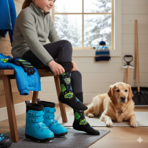 Obrázek k výrobku 7515 - Lasting dětské merino lyžařské ponožky SJE 956