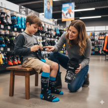 Obrázek k výrobku 7450 - Lasting dětské merino lyžařské ponožky SJW černomodré