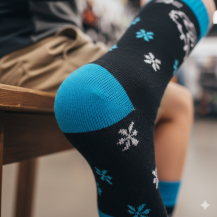 Obrázek k výrobku 7450 - Lasting dětské merino lyžařské ponožky SJW černomodré