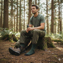 Obrázek k výrobku 7304 - Lasting merino ponožky WHI tmavě zelené