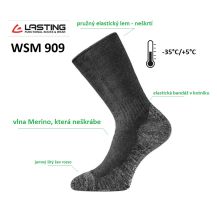 Obrázek k výrobku 2351 - Lasting merino ponožky WSM černé