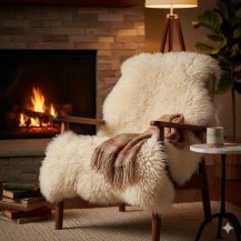 Obrázek k výrobku 1643 - Ovčí kožešina - přírodní světlá 111-115 cm