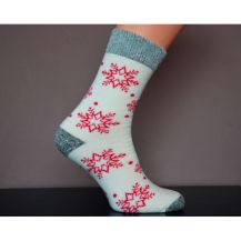Obrázek k výrobku 2327 - Ponožky vlněné Vločka červená