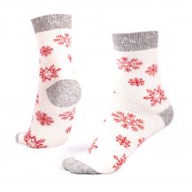 Obrázek k výrobku 2327 - Ponožky vlněné Vločka červená