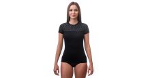 Obrázek k výrobku 5376 - SENSOR MERINO IMPRESS dámské triko kr. rukáv černá/pattern