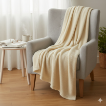 Obrázek k výrobku 1690 - Vlněná přikrývka 135x200 cm přírodní