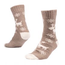 Obrázek k výrobku 3602 - Vlněné ponožky z Valašska šedobéžové