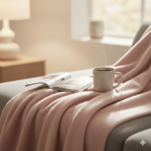 Obrázek k výrobku 4493 - Vlněný pléd ANDORA Light pink